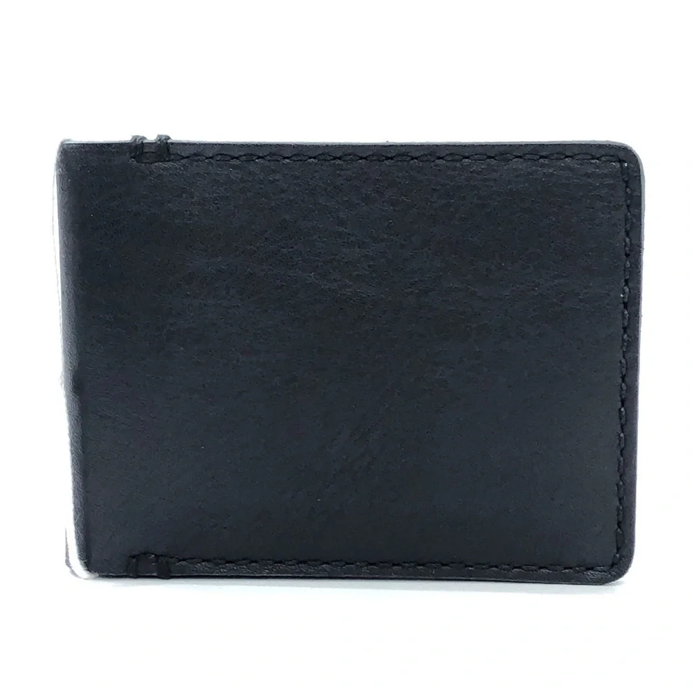 Madewell Men’s Black Leather Billfold Credit Card Slots Wallet NWT